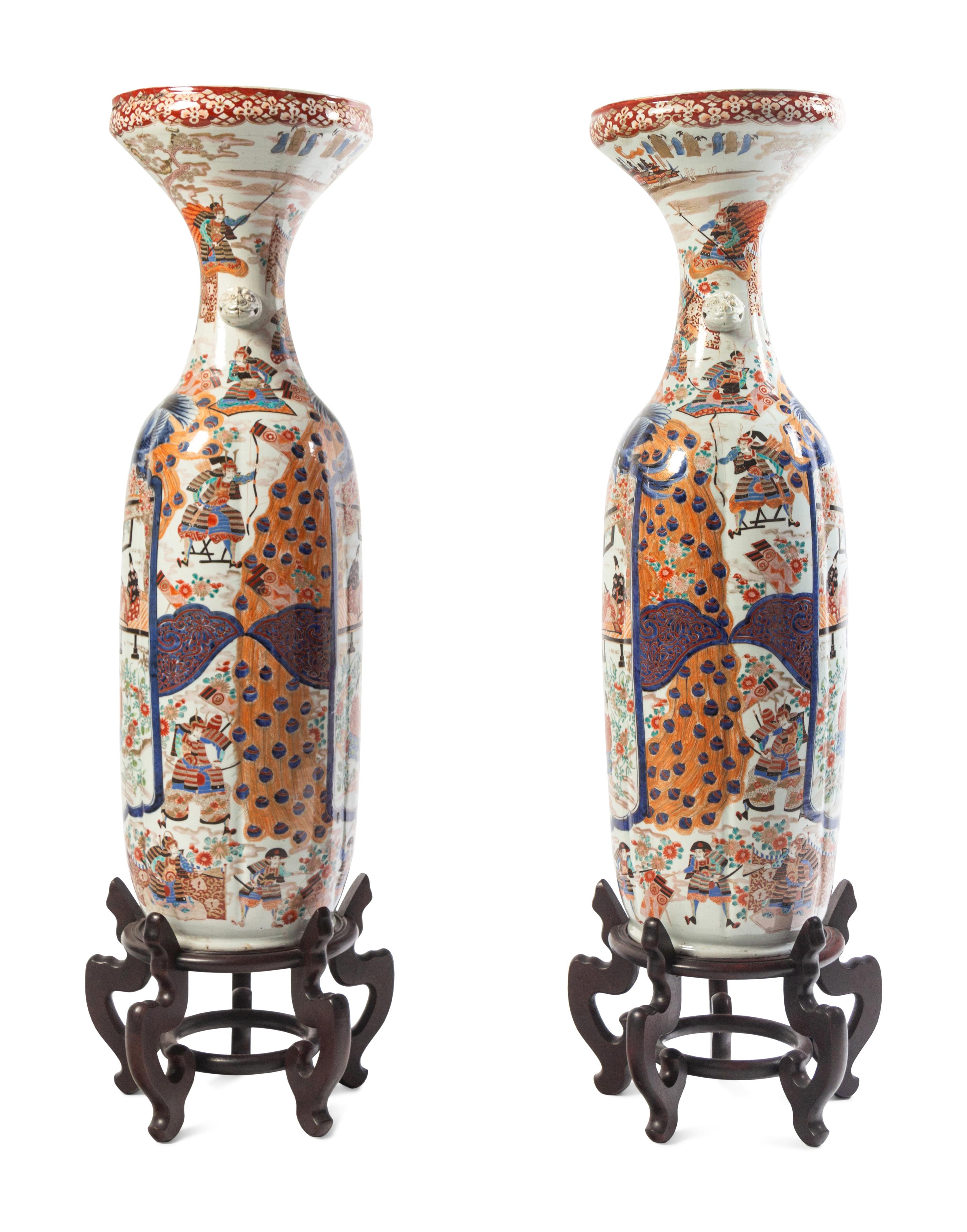 A Pair of Large Japanese Porcelain Vases