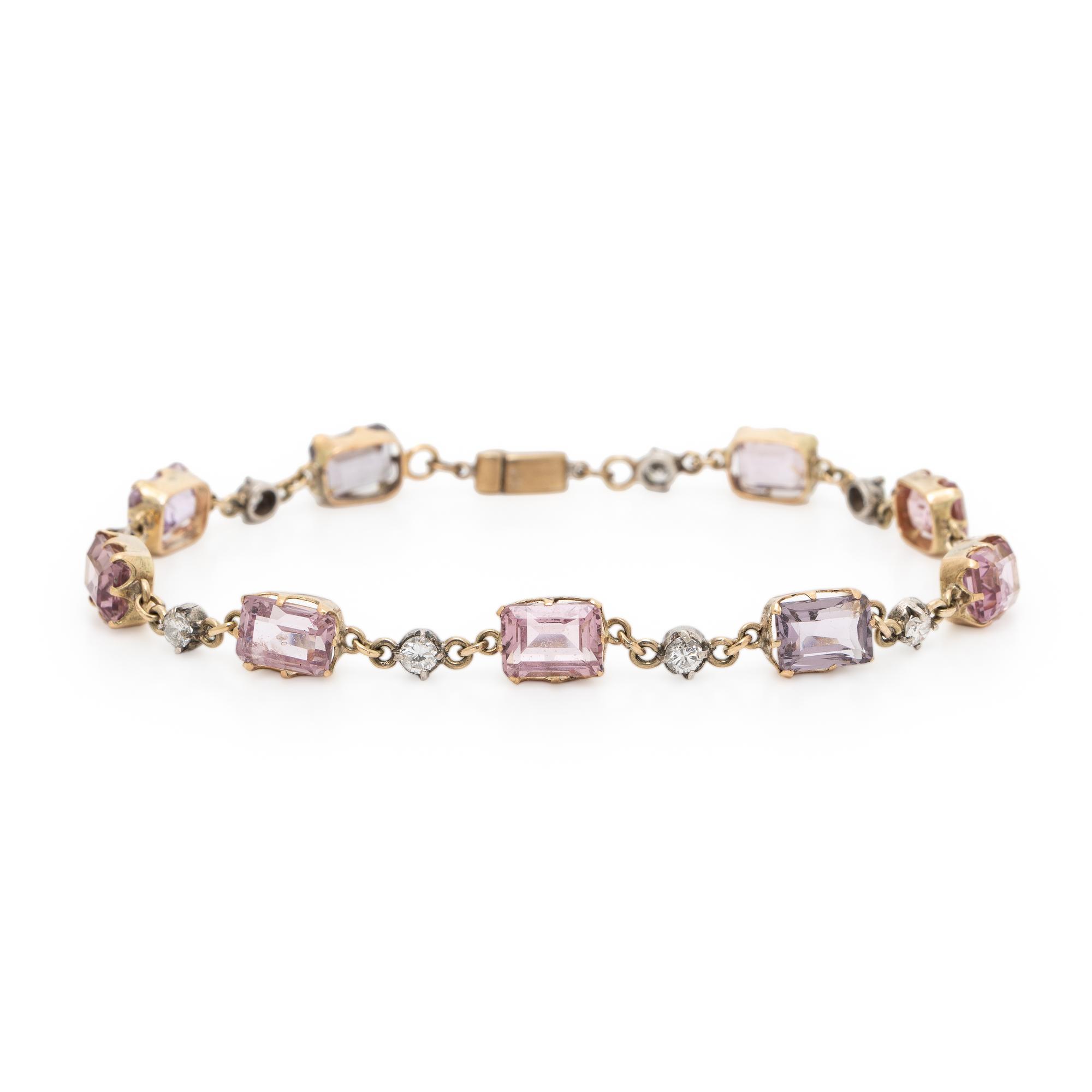 Spinel and Diamond Bracelet