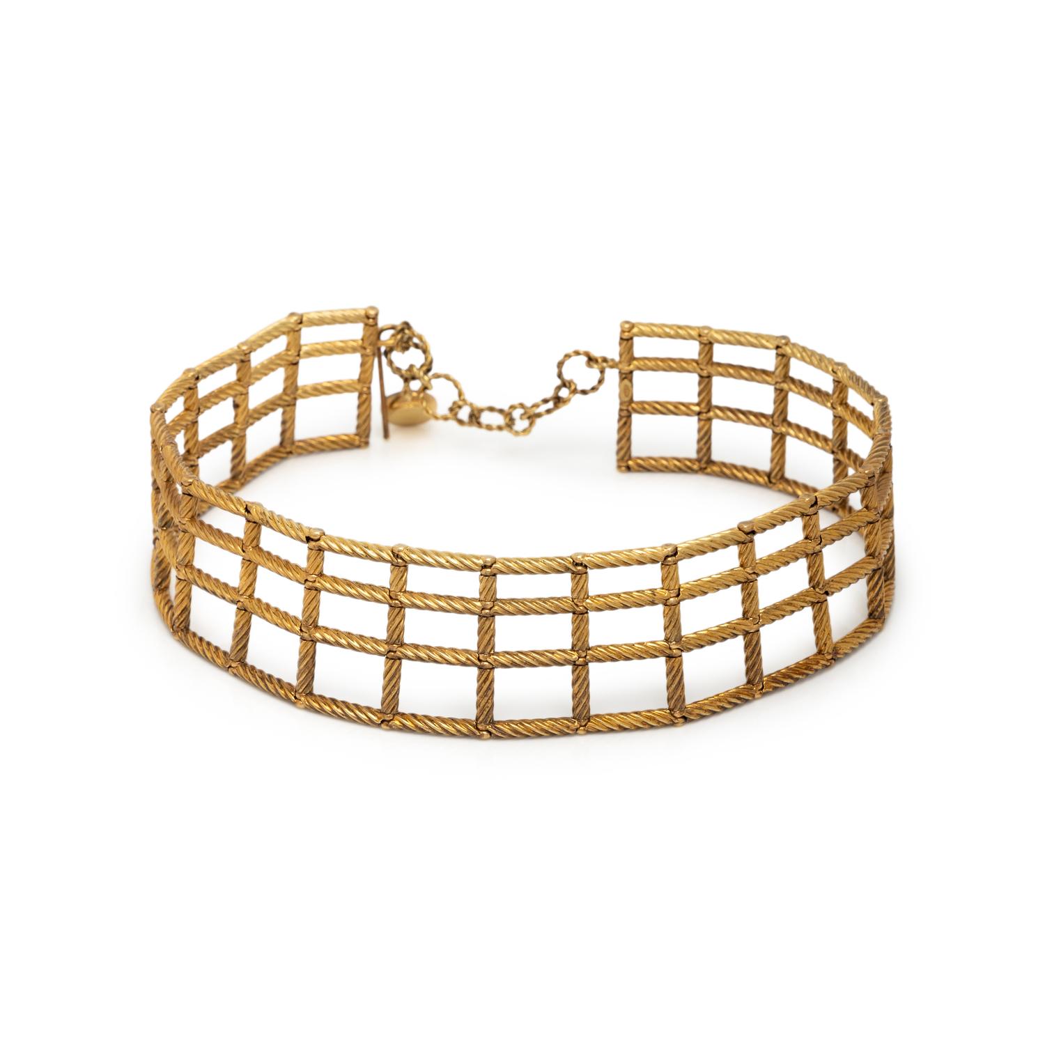 DAVID YURMAN, YELLOW GOLD LATTICE COLLAR NECKLACE