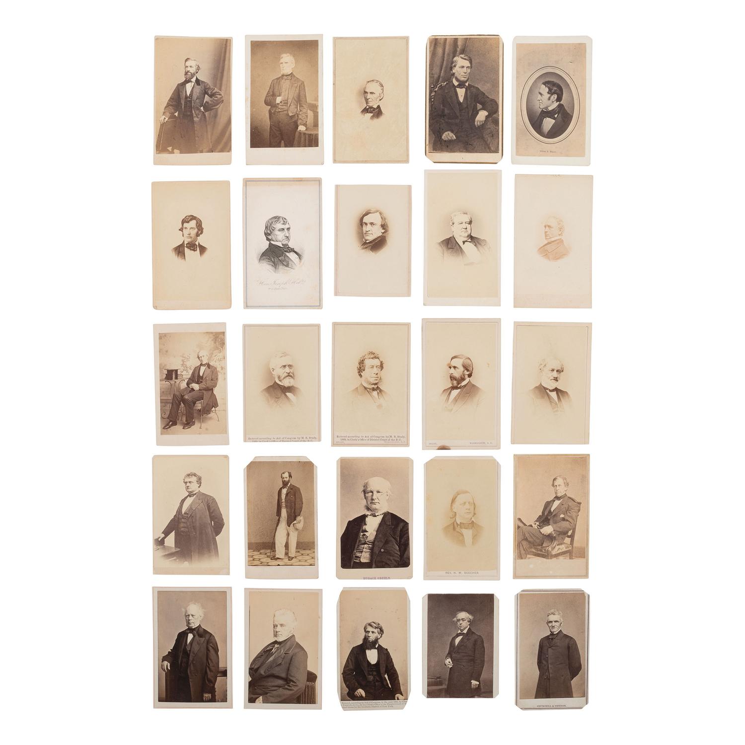 [Civil War] Group of 53 Carte de Visites of Politicians and Other Personalities.