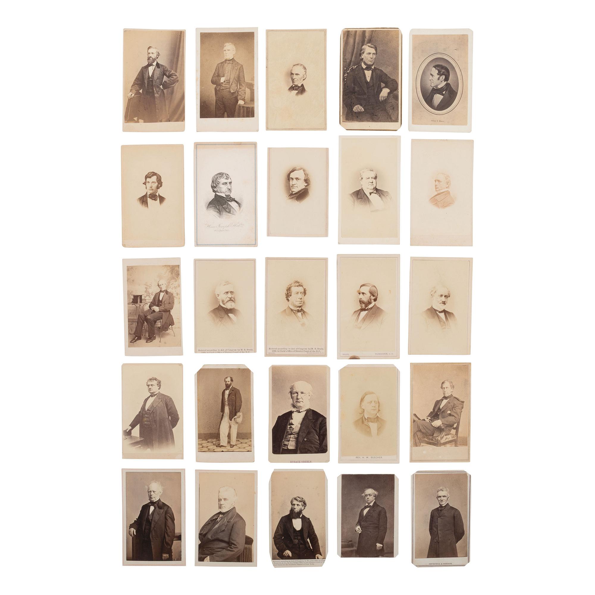 [Civil War] Group of 53 Carte de Visites of Politicians and Other Personalities.