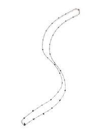 WHITE GOLD, SAPPHIRE, AND DIAMOND LONG CHAIN