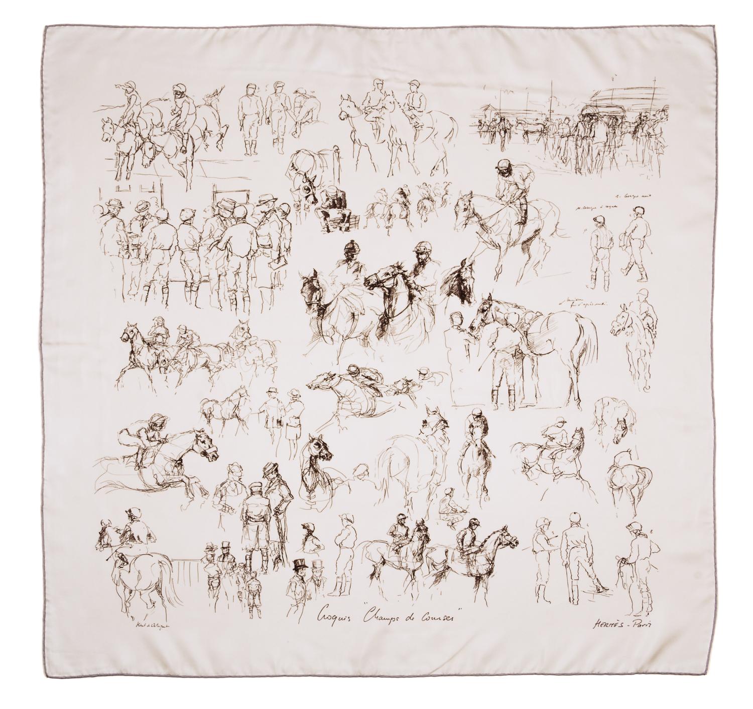 An Hermes 90cm Silk Scarf, 36"x36".