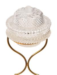 Five Edwardian Cut-Glass "Cricklite" Candelabra