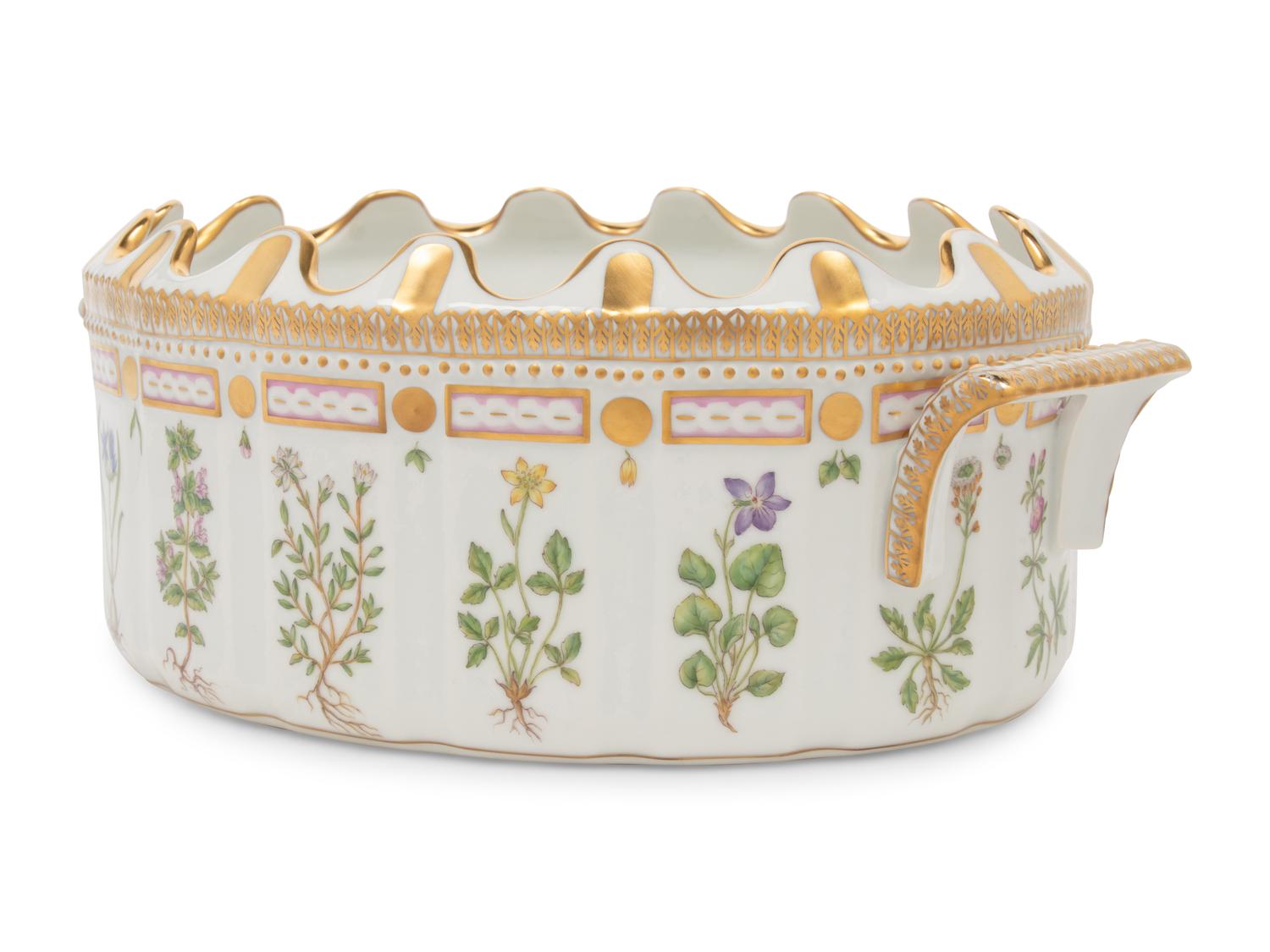 A Royal Copenhagen Flora Danica Porcelain Monteith