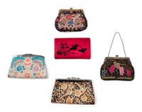 Five Chinese Silk Handbags