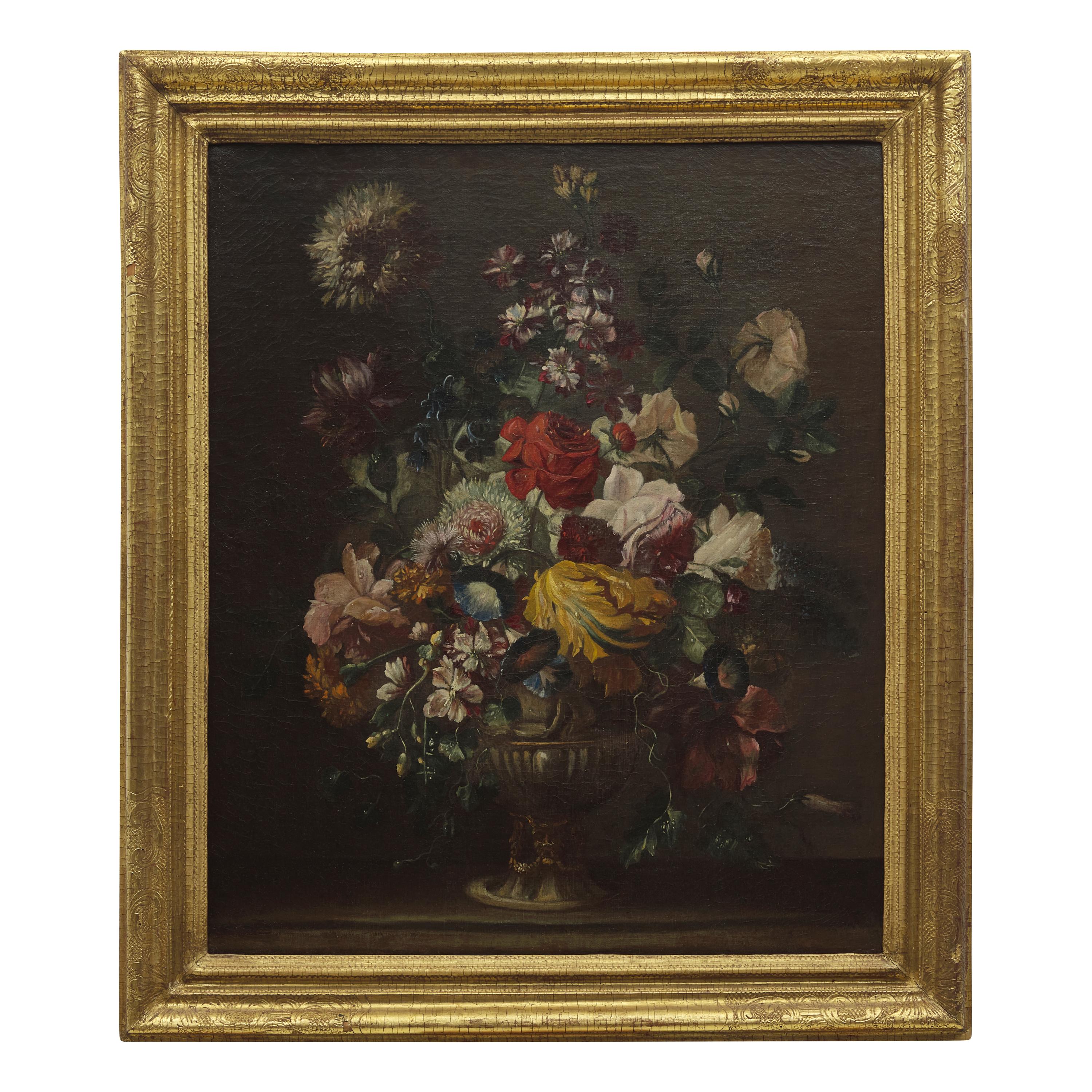 Circle of Karel van Vogelaer (Dutch, 1653-1695) — A Pair of Floral Still Lifes
