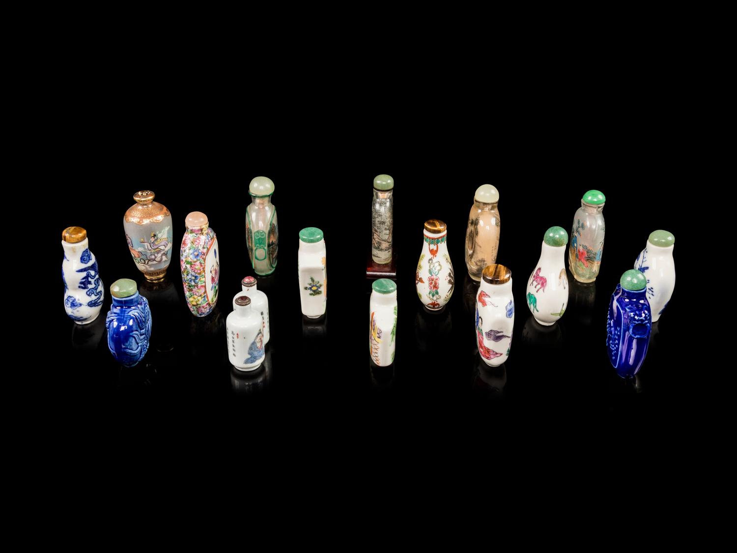 Seventeen Chinese Snuff Bottles
