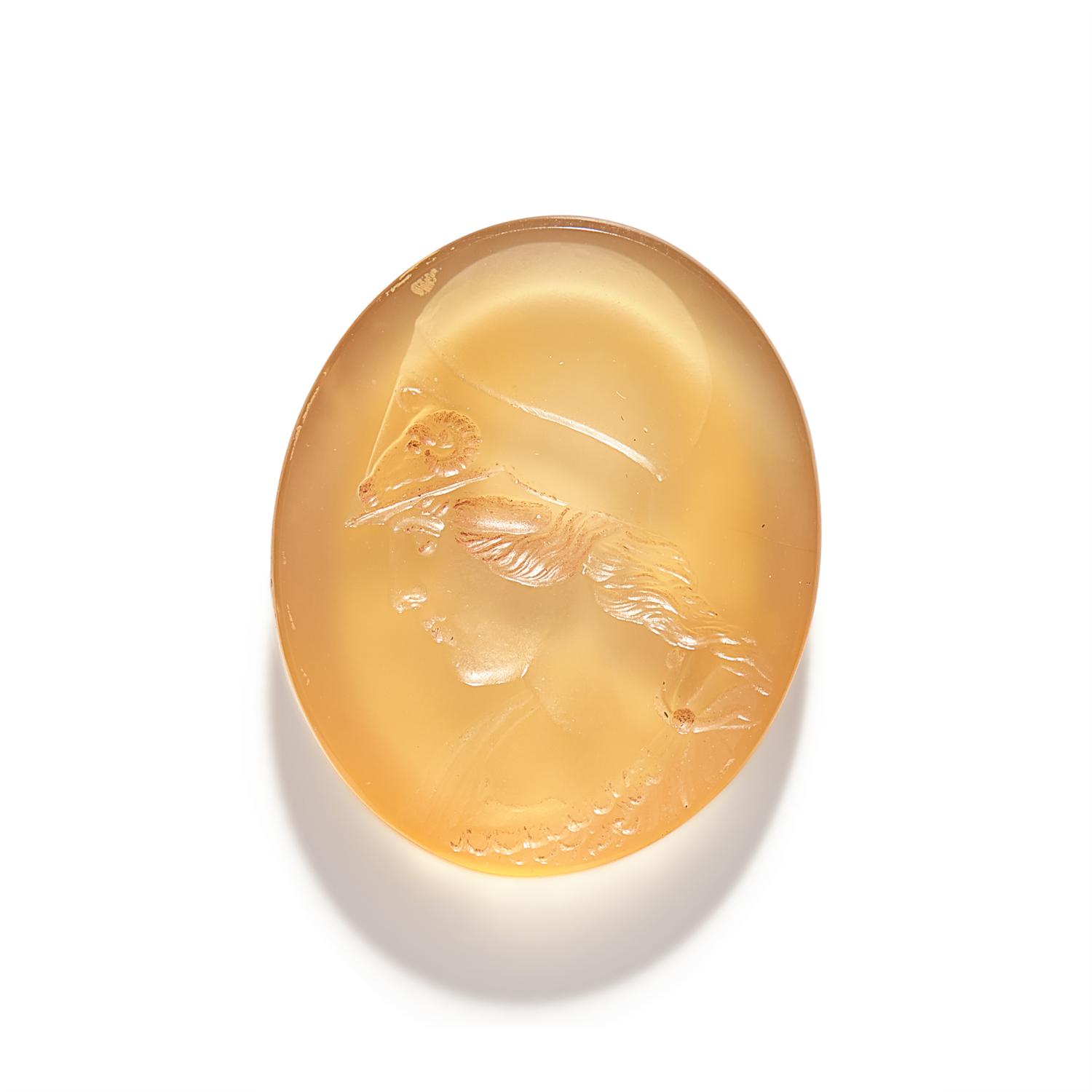 A Neoclassical Agate Intaglio with Athena Promachos