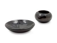 Small Blackware Plate and Bowl