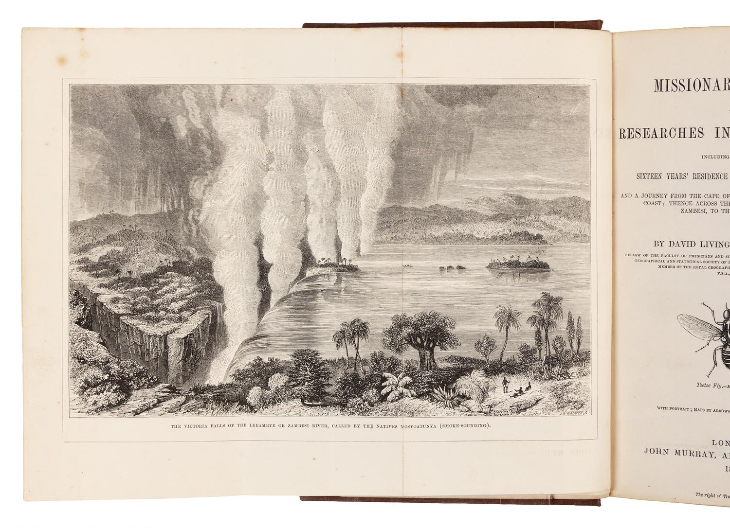 LIVINGSTONE, David (1813-1873). Missionary Travels and Researches in South Africa. London: John Murray, 1857.