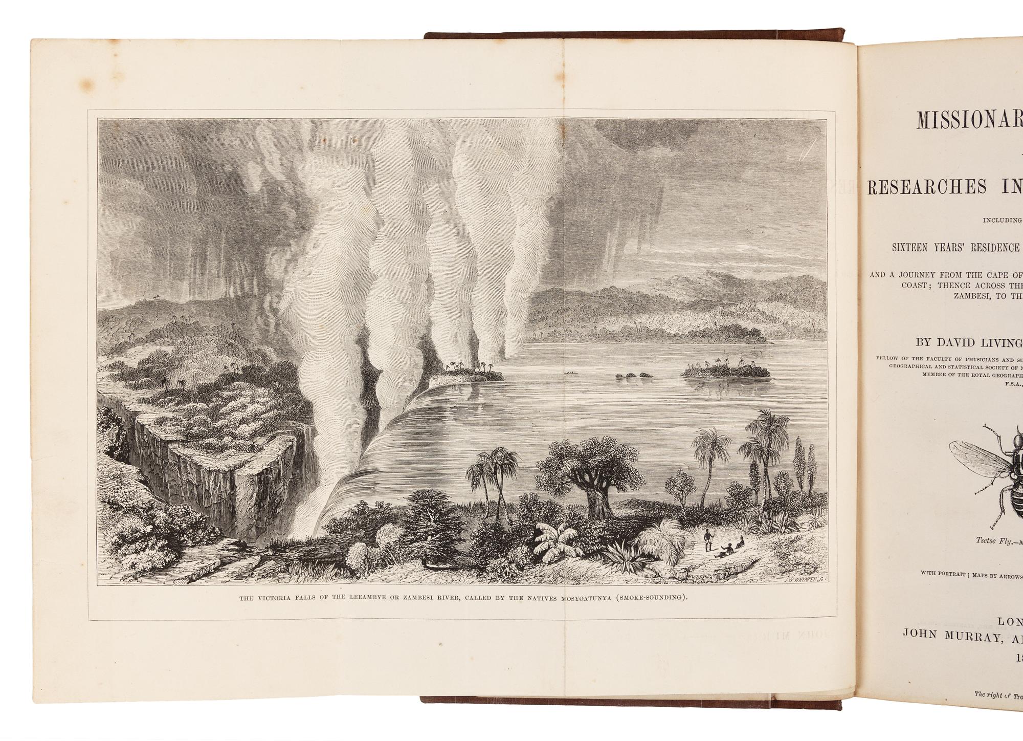 LIVINGSTONE, David (1813-1873). Missionary Travels and Researches in South Africa. London: John Murray, 1857.
