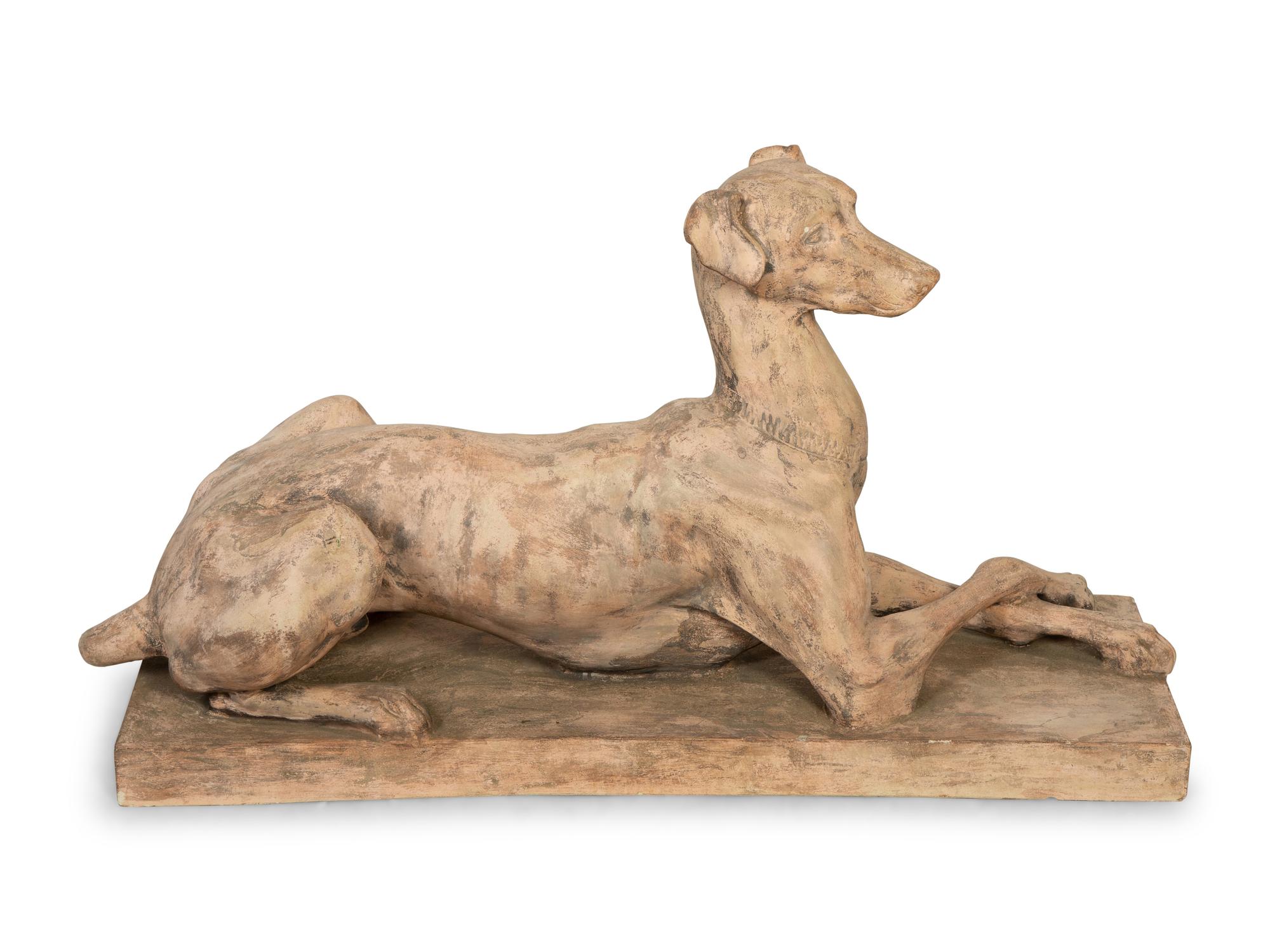 A Terra Cotta Model of a Recumbent Hound