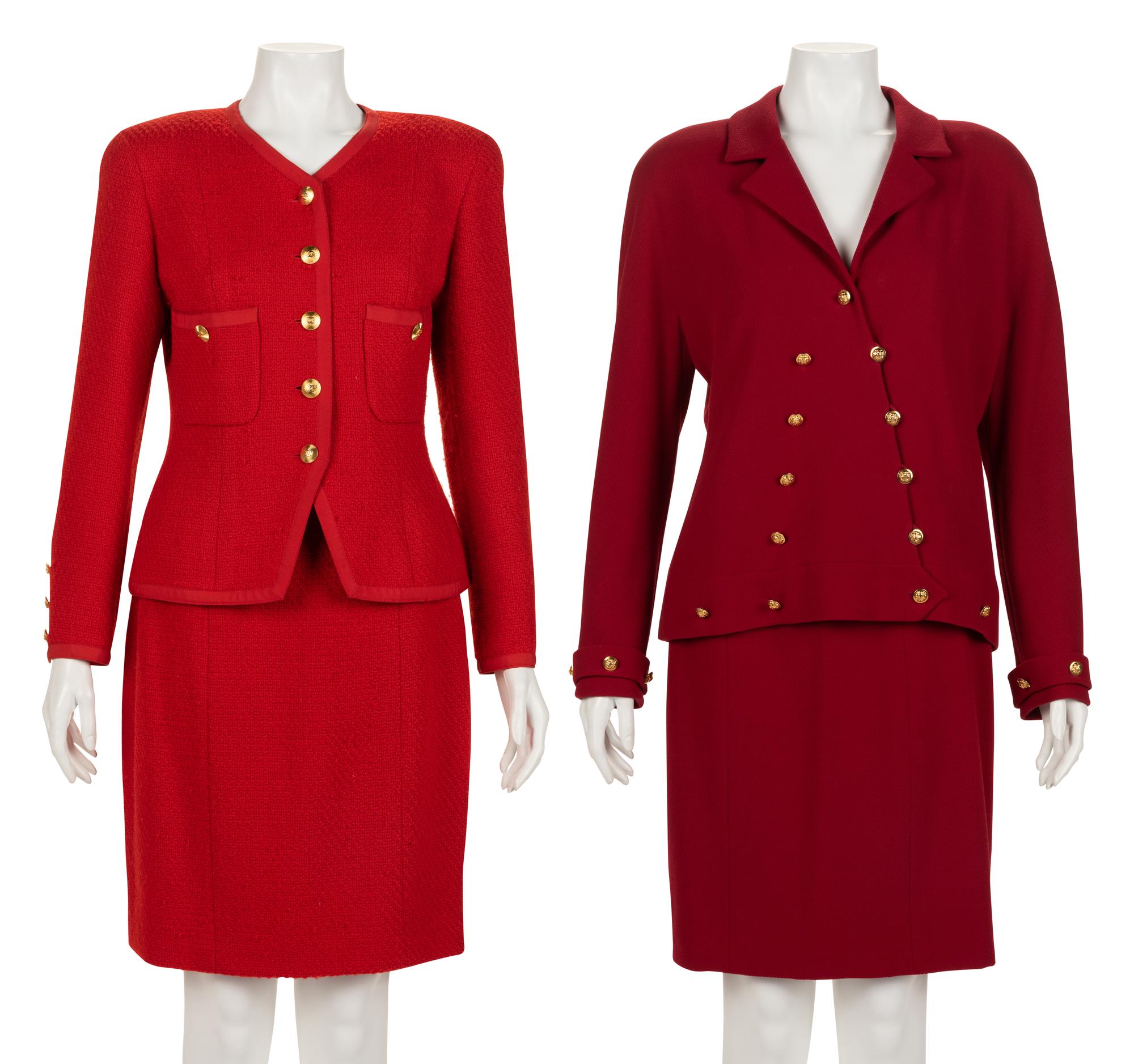 Two Chanel Two-Piece Skirt Suits, Late 1980s
