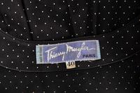 Two Thierry Mugler Dresses; One Blue with Rope Detail Dress, One Black Polka Dot Dress, 1980-90s