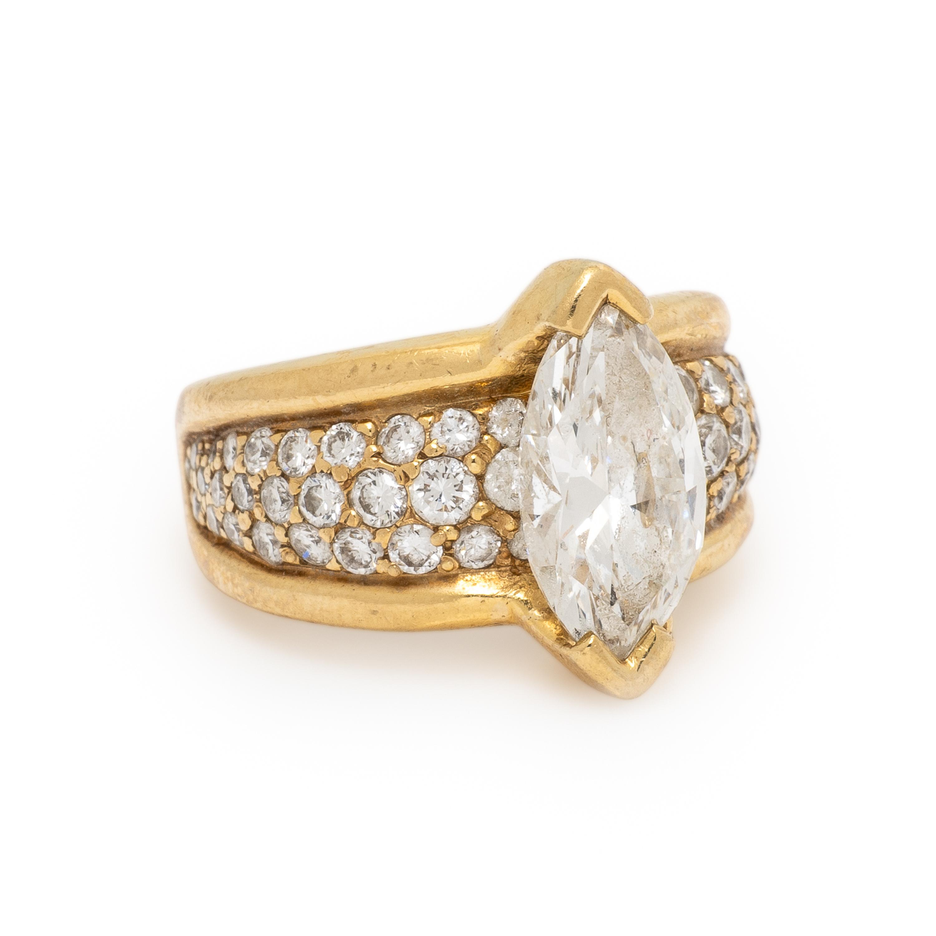 Diamond and Yellow Gold Ring
