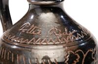 A Potter Ridge Albany Slip-Glazed and Incised Jug