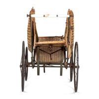 A Victorian Basket Weave Swan-Decorated Trolley