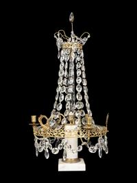 A Pair of Continental Neoclassical Style Gilt-Metal and Marble Candelabra — 19TH CENTURY