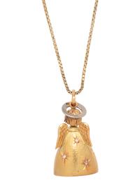 YELLOW GOLD AND DIAMOND ANGEL PENDANT/NECKLACE