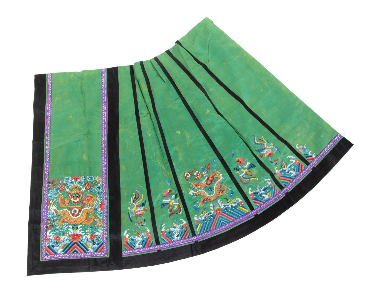 Three Embroidered Silk Textiles