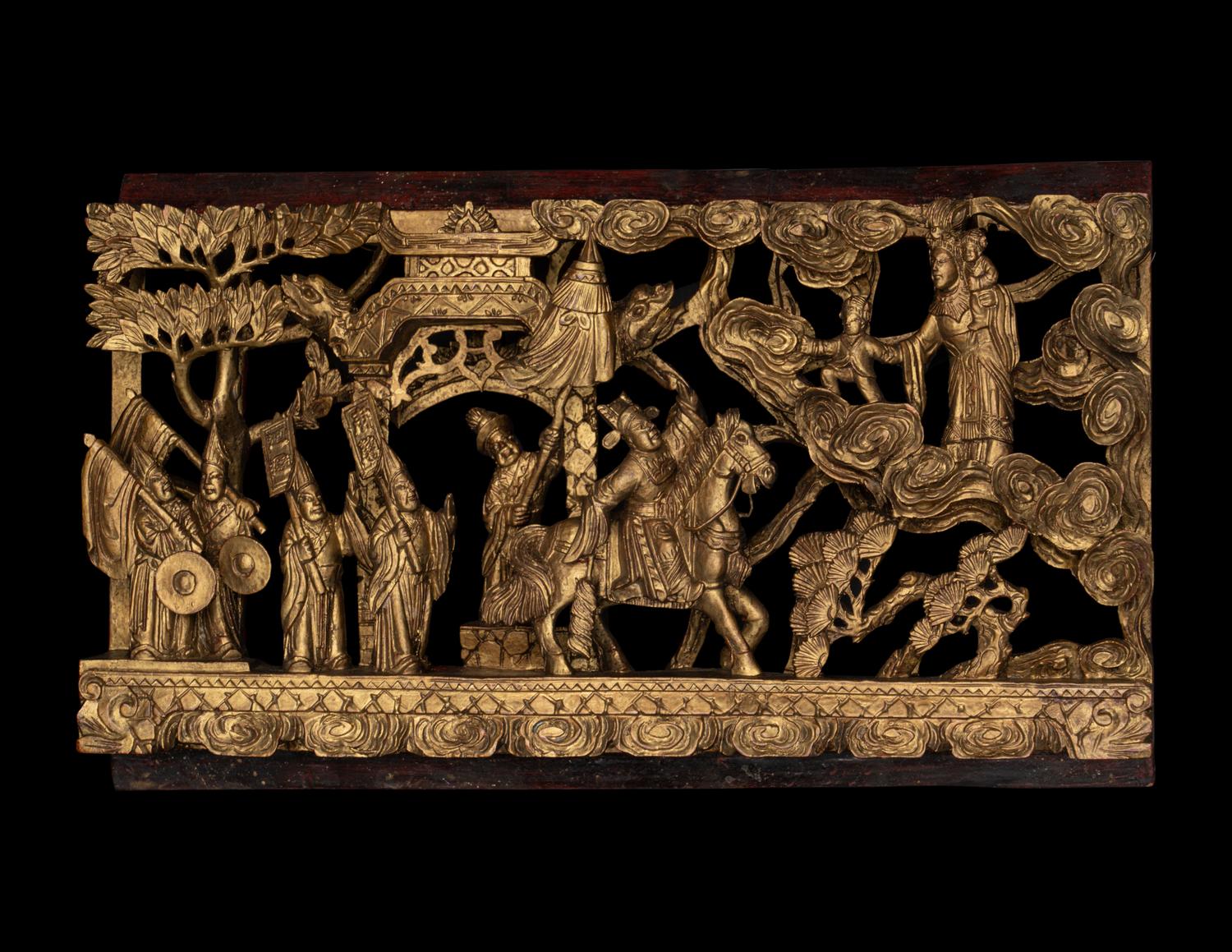 A Pair of Chinese Gilt Wood Panels