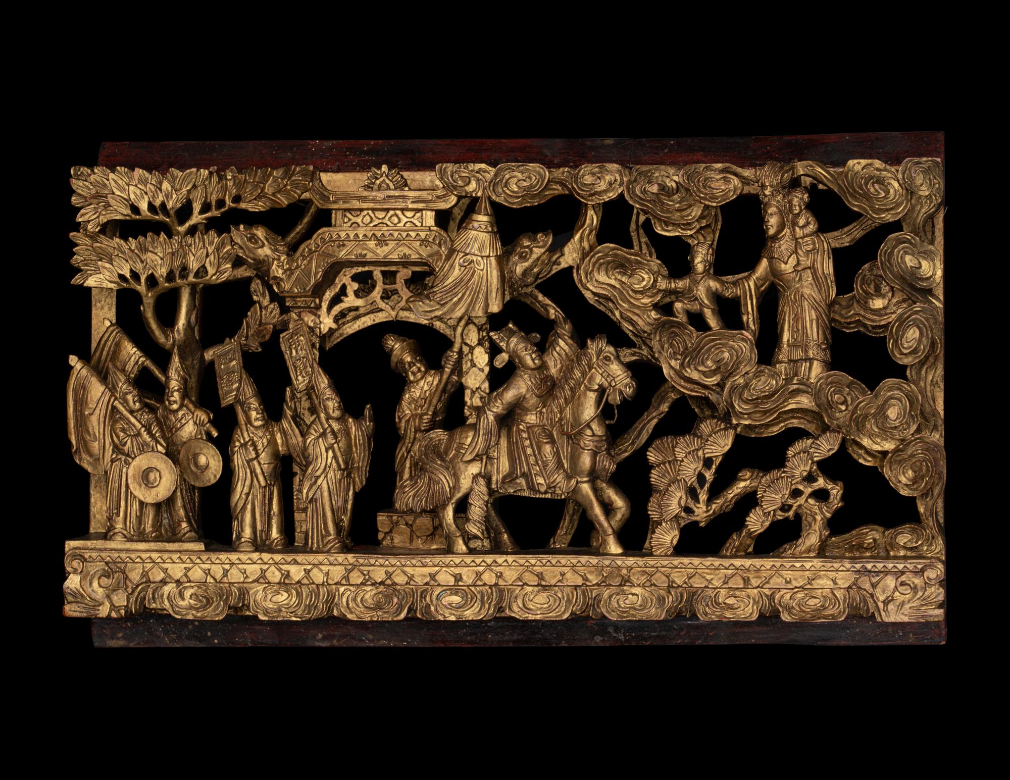 A Pair of Chinese Gilt Wood Panels
