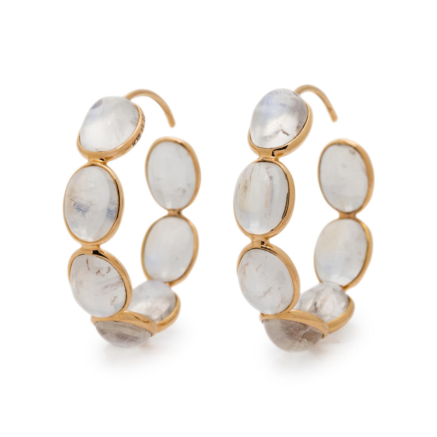 MOONSTONE HOOP EARRINGS
