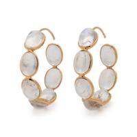 MOONSTONE HOOP EARRINGS