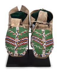 Cheyenne Beaded Hide Moccasins