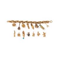 YELLOW GOLD CHARM BRACELET