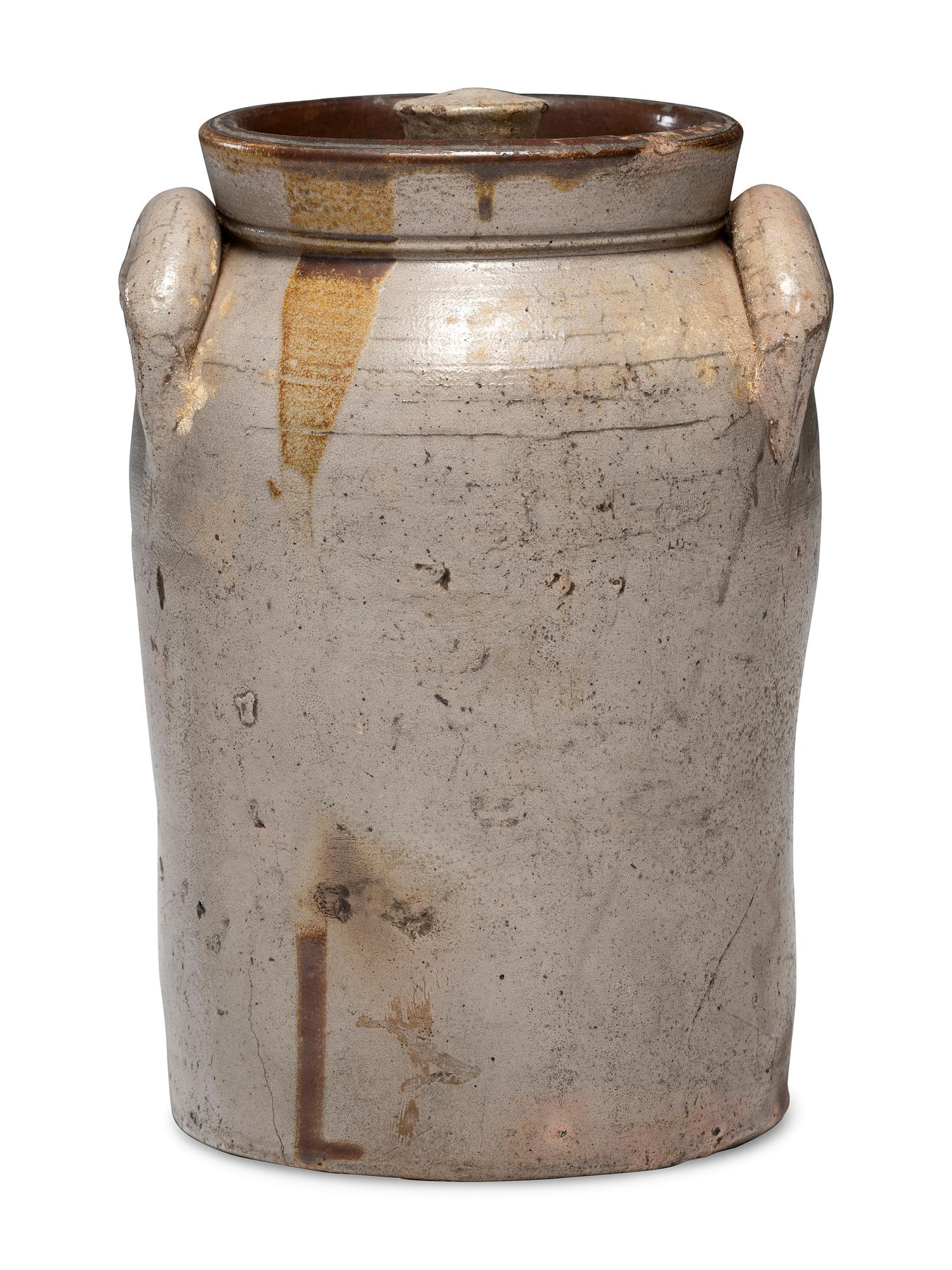 A J. Bennage and J. A. Sutherland One-Gallon Lidded Stoneware Jar