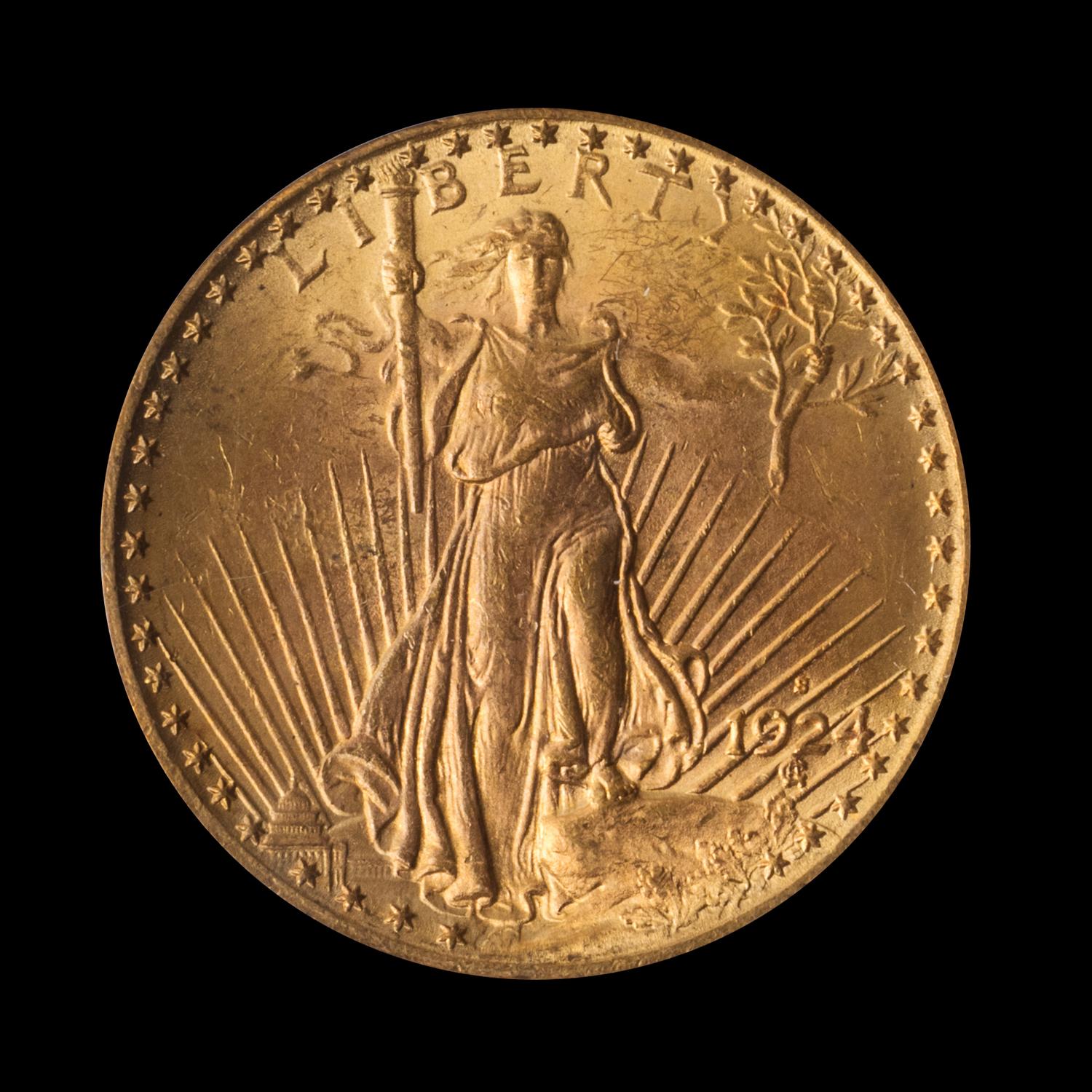 A United States 1924-S St. Gaudens $20 Gold Coin