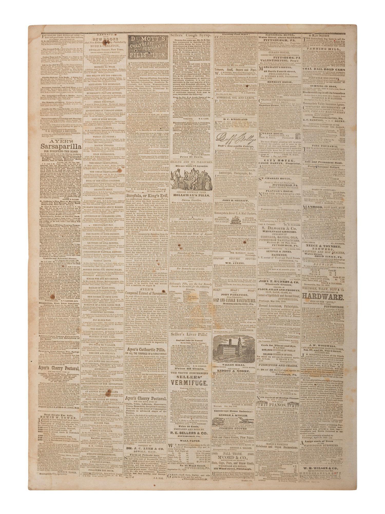 [CIVIL WAR]. 4 war-date newspapers, incl. capture of Fort Sumter and Lee's surrender at Appomattox.