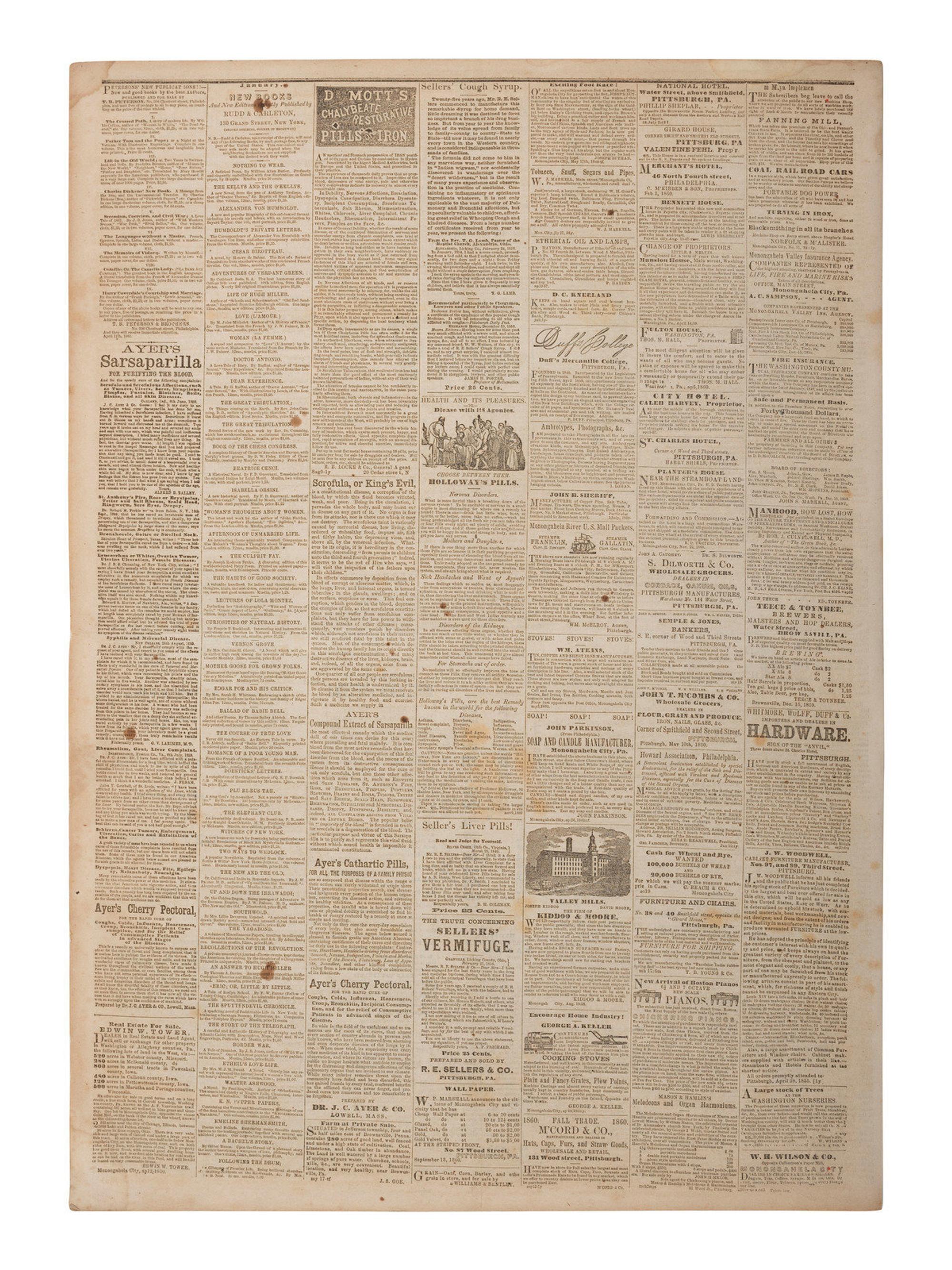 [CIVIL WAR]. 4 war-date newspapers, incl. capture of Fort Sumter and Lee's surrender at Appomattox.