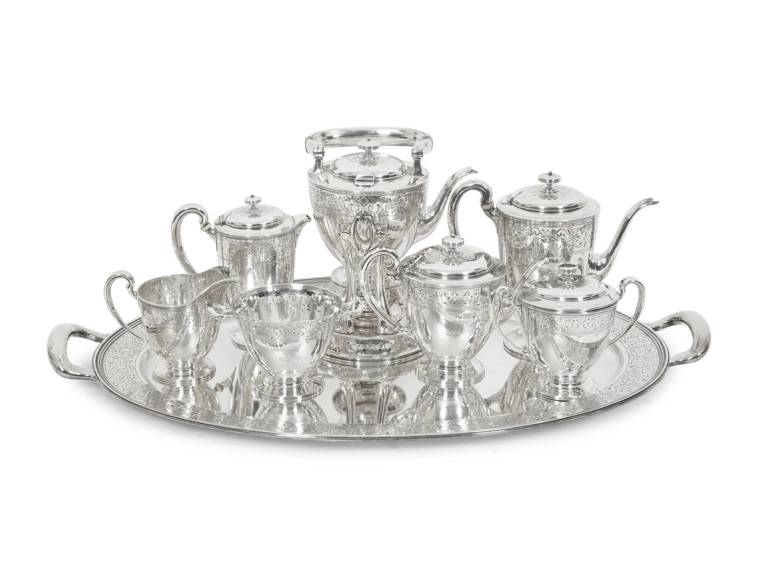 A Tiffany and Co. Silver Eight-Piece Tea and Coffee Service
