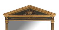 A Pair of Neoclassical Style Parcel Gilt and Ebonized Mirrors