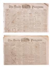 [MEXICAN WAR]. 200+ New Orleans newspapers, incl. Daily Picayune issues with Mexican War coverage.