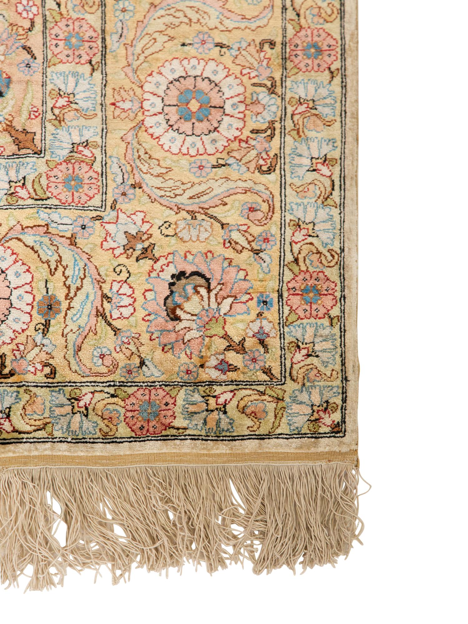 A Turkish Silk Prayer Rug