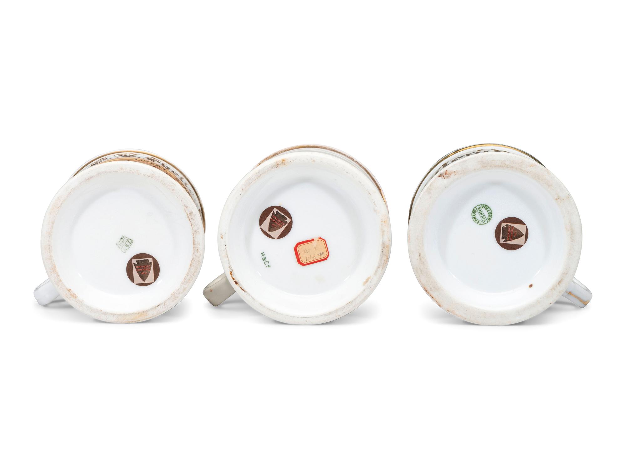 Three Equestrian Porcelain Occupational Shaving Mugs
