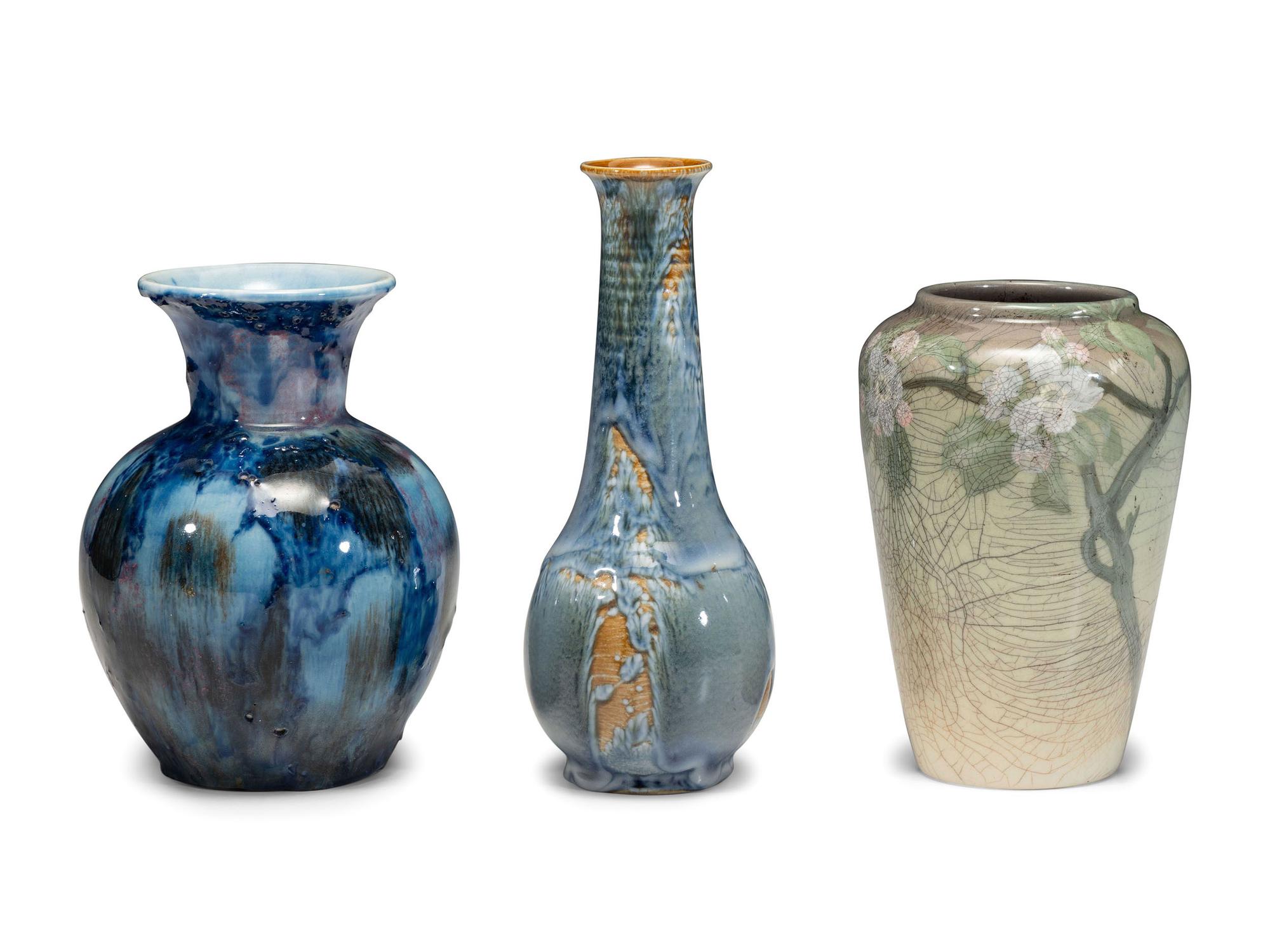Three Artist Decorated Rookwood Pottery Vases