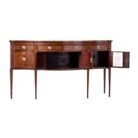 A Federal Marquetry Decorated Mahogany Serpentine-Front Sideboard