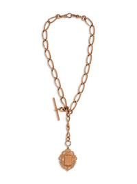 An Antique 9 Karat Rose Gold Fob Chain,