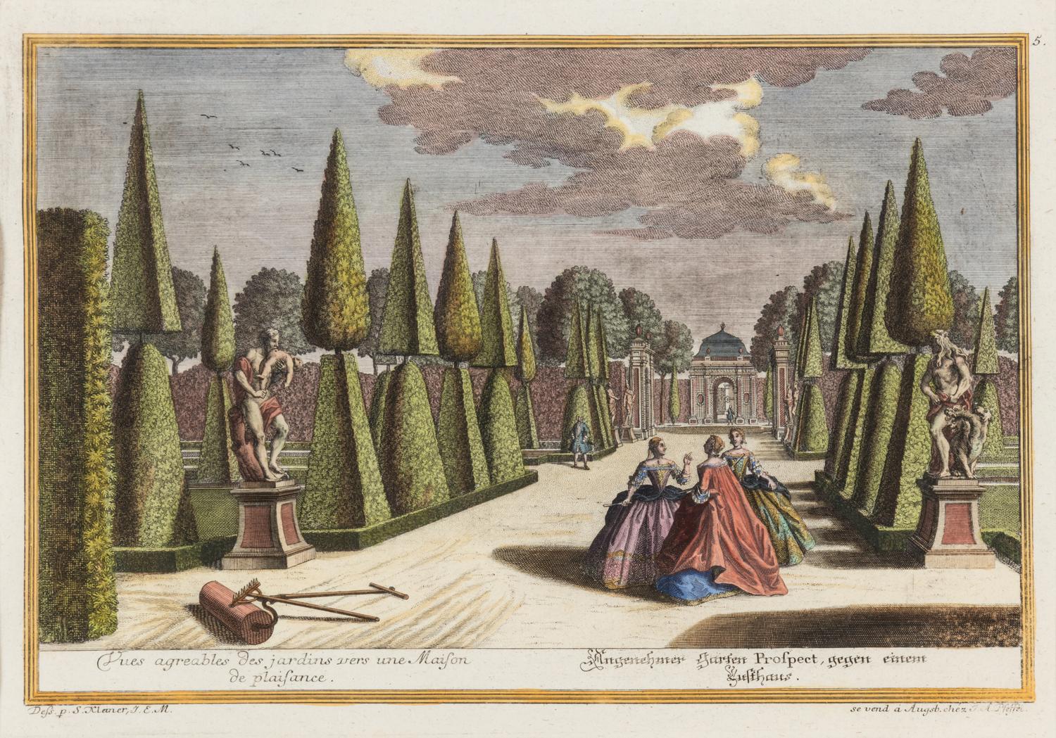 Four German Prints Depicting Gardens — 18TH/19TH CENTURY