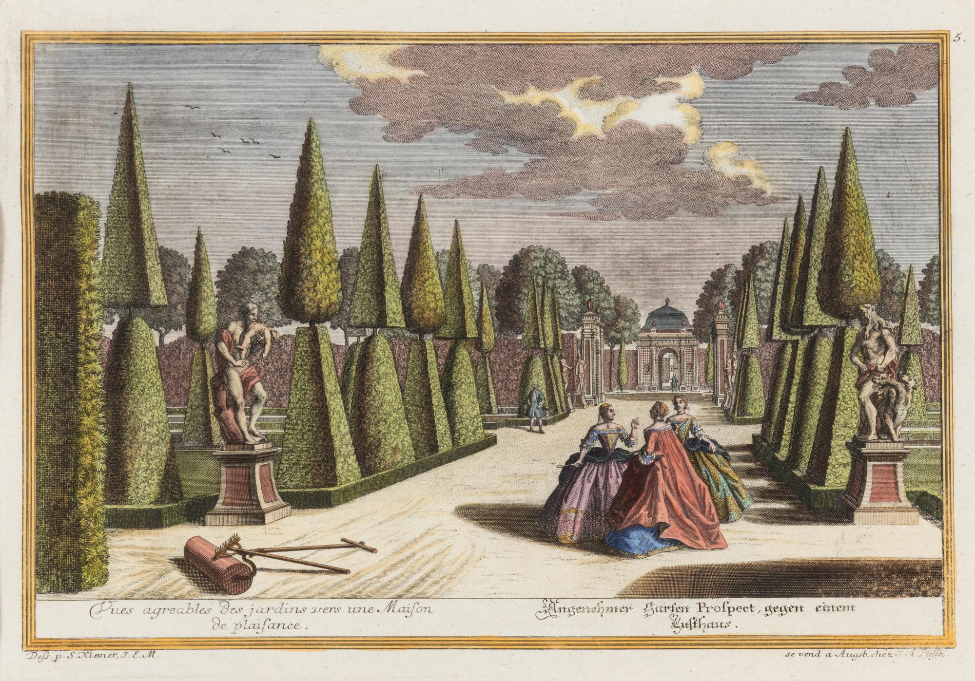 Four German Prints Depicting Gardens — 18TH/19TH CENTURY