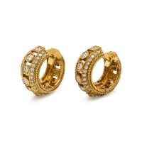 Penny Preville, Yellow Gold and Diamond Hoop Earrings