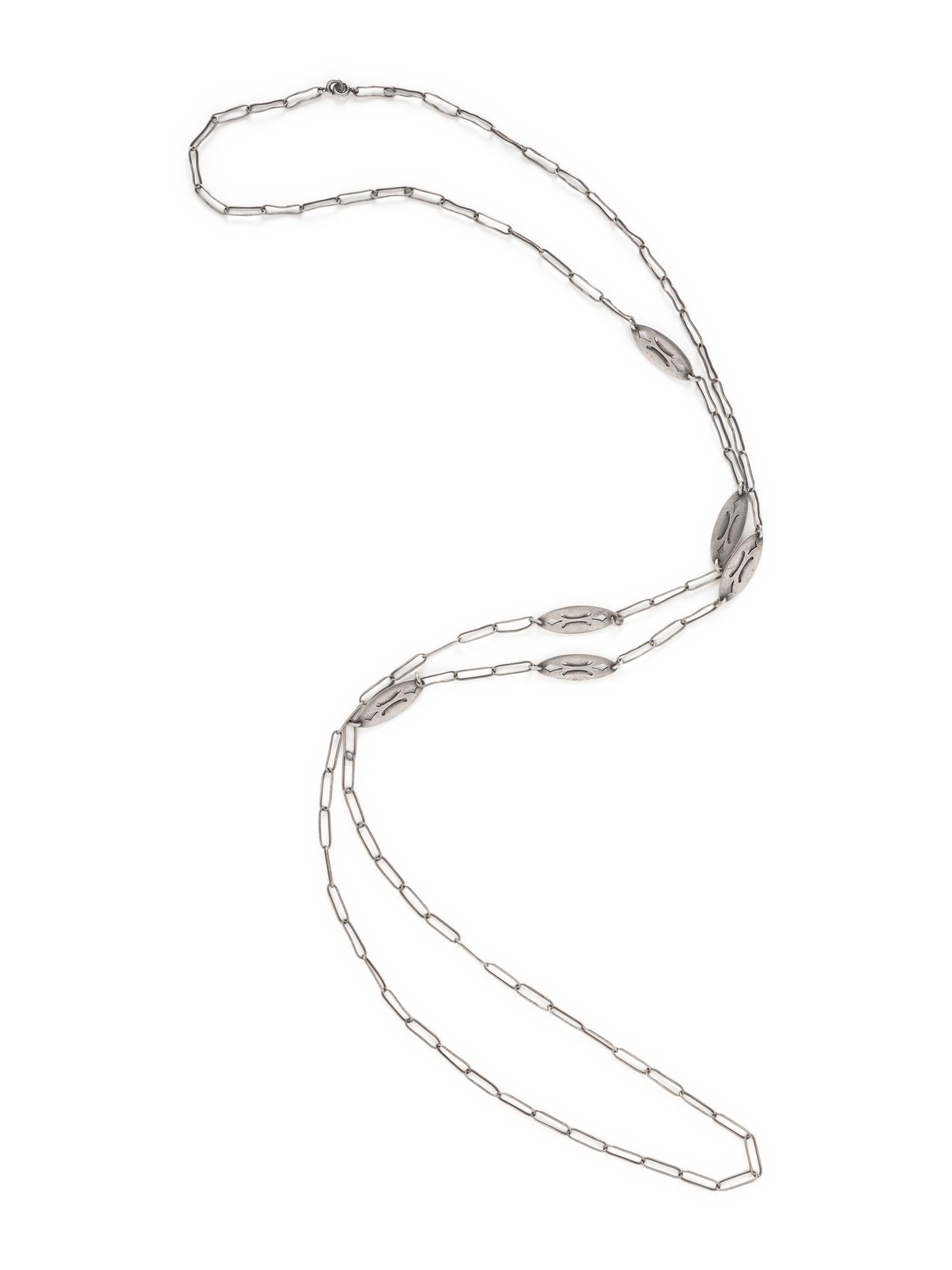 KALO, STERLING SILVER LONG CHAIN NECKLACE
