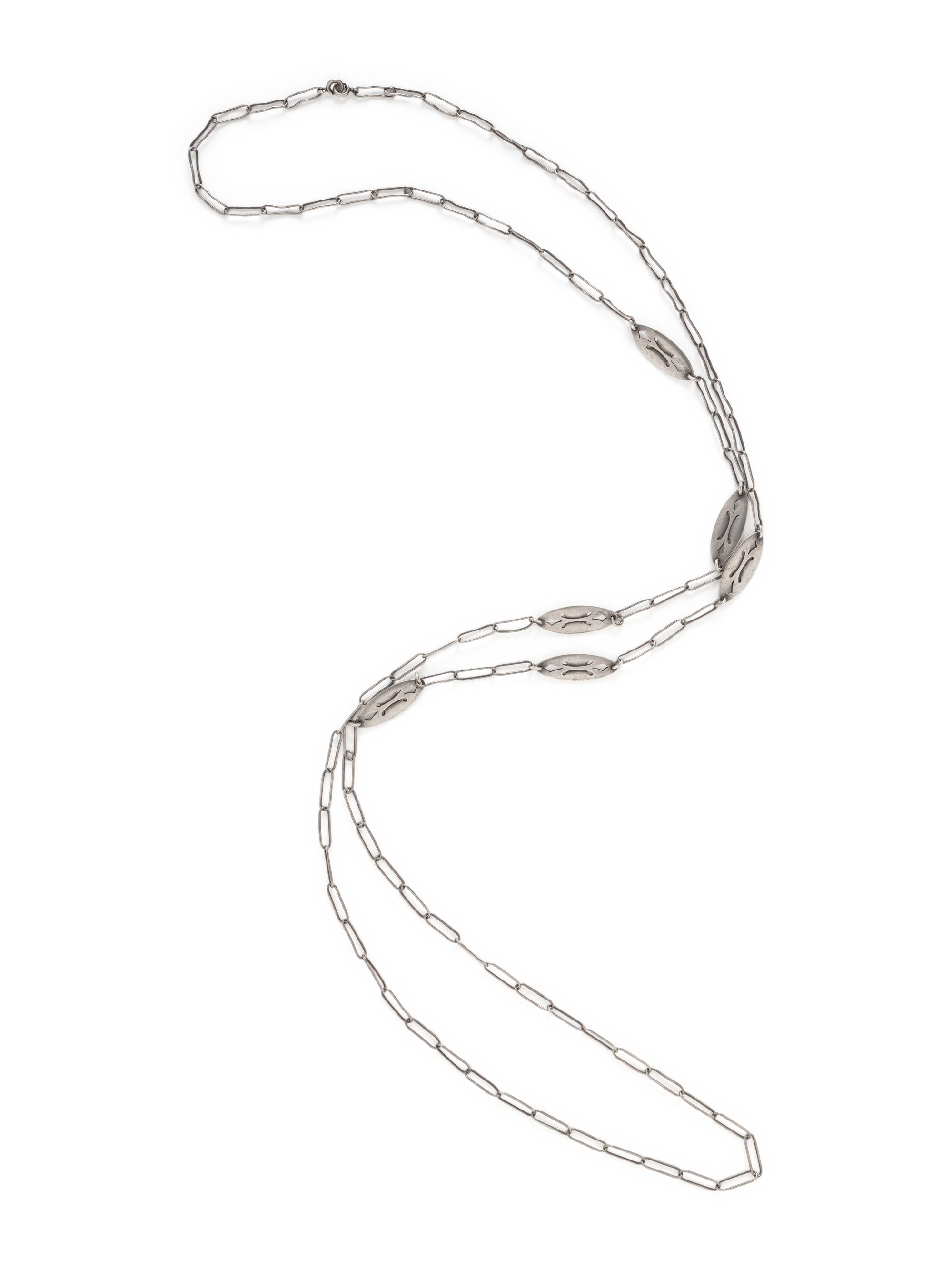 KALO, STERLING SILVER LONG CHAIN NECKLACE