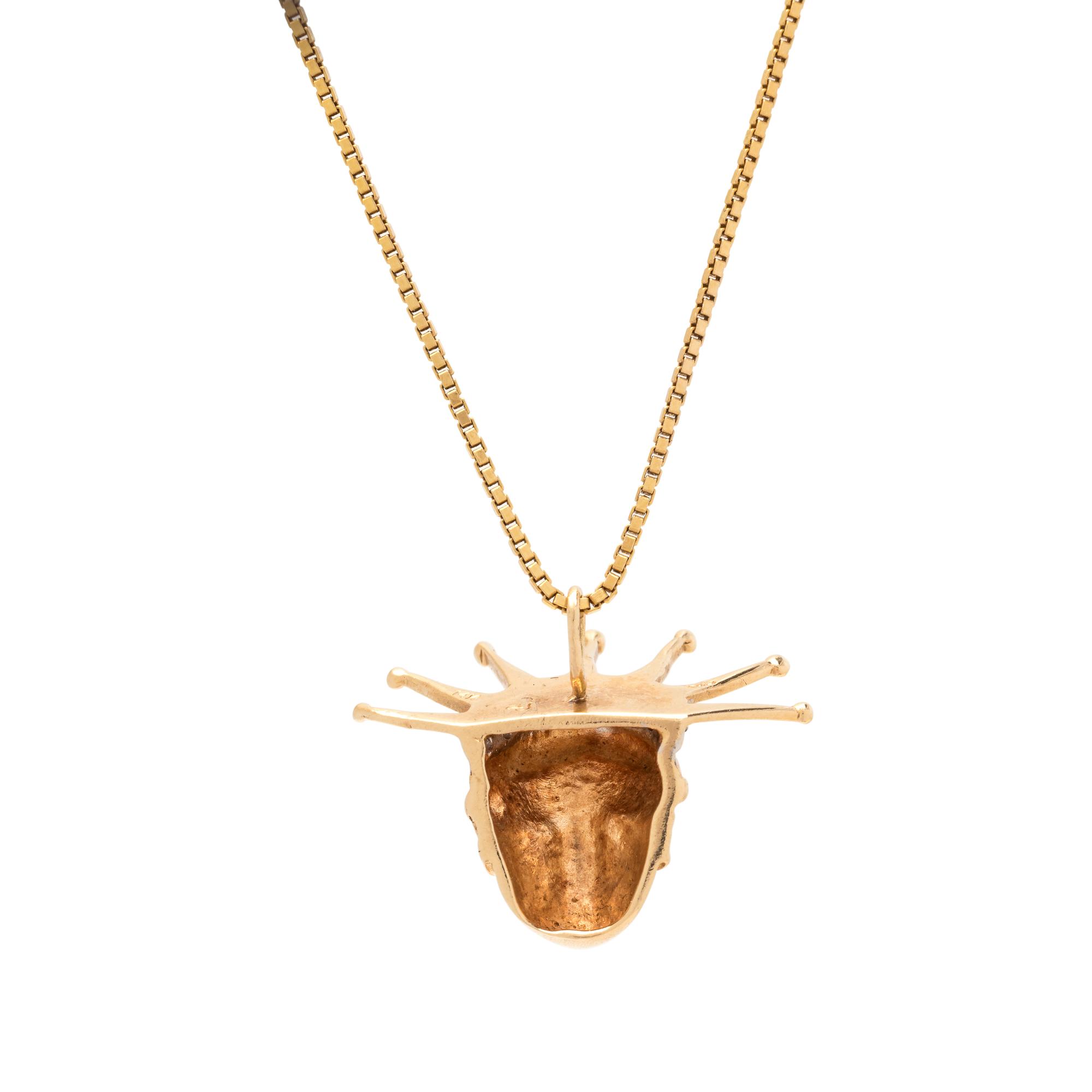 YELLOW GOLD AND DIAMOND STATUE OF LIBERTY PENDANT/NECKLACE