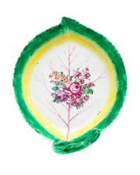 An English Porcelain Leaf-shape Dish — C. 1770